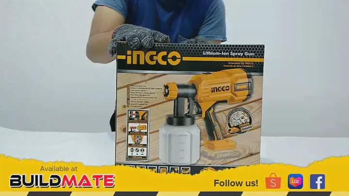 BUILDMATE UNBOXING SERIES | INGCO CORDLESS SPRAY GUN ELECTRIC PAINT SET PAINT ZOOM 20V CSGLI2001