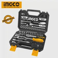 🛍 Набор головок 14" с трещоткой 45 шт. HKTS14451 INGCO, биты, ключ трещоточный.