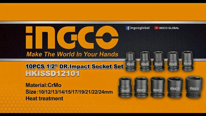 INGCO Impact socket set HKISSD12101